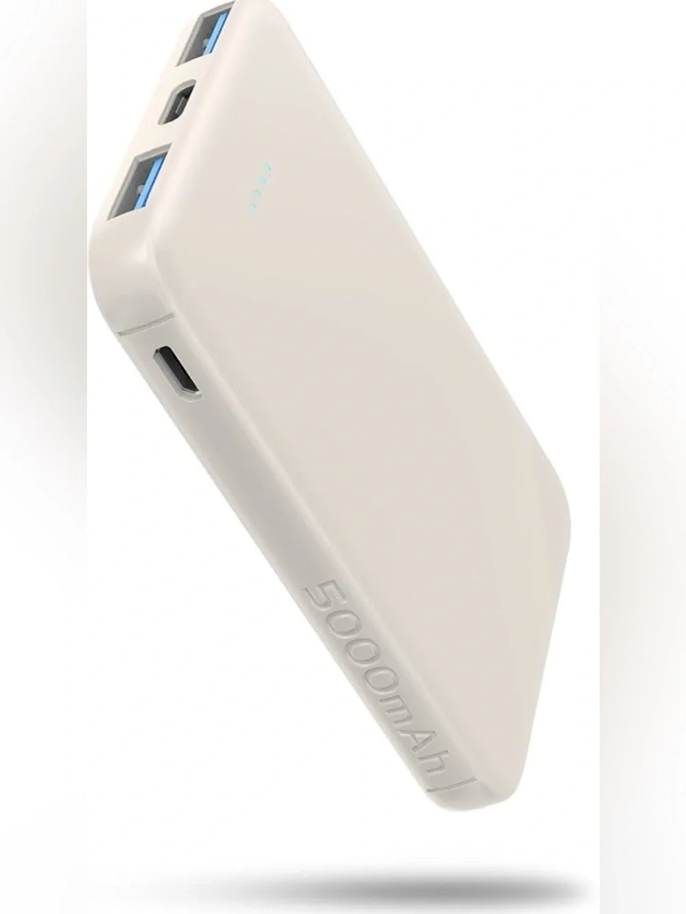 Portable 5000mAh Power Bank - Off-White